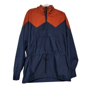 Vintage FROSTLINE KIT Anorak Jacket Mens XL Navy Orange Hooded Windbreaker Camp